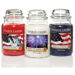 Yankee Candle - svíčky Americana Collection, 3x velká (Neochvějnou tradici, staré dobré časy a útulný americký domov symbolizuje vůně skořice, kadidla