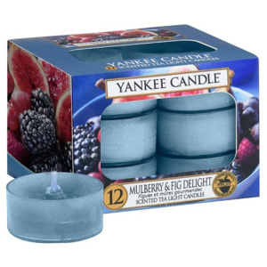 Yankee Candle - čajové svíčky Mulberry & Fig Delight 12ks (Svůdná vůně šťavnatých plodů moruše a čerstvě utržených fíků. Lahodné svěže ovocné aroma s 