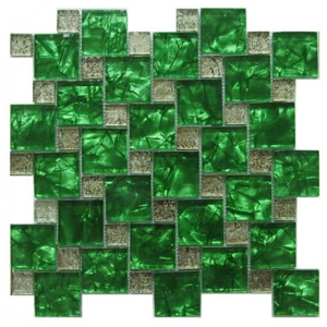 Maxwhite JSM-JC003 Mozaika skleněná zelená stříbrná 30x30cm sklo