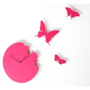 Designové hodiny Diamantini & Domeniconi Butterfly magenta 40cm
