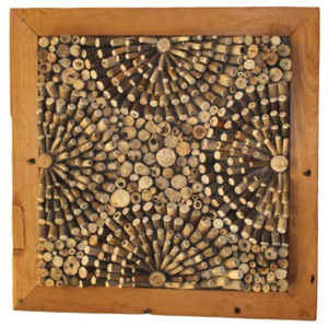 Nástěnná dekorace z teakového dřeva HSM collection, 60 x 74 cm