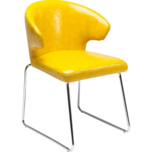 Sada 2 žlutých jídelních židlí Kare Design Atomic