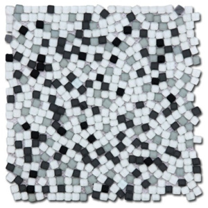 ASZ012 Mozaika skleněná bílá černá 29,7 x 29,7cm sklo