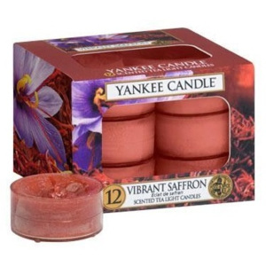 Yankee Candle - čajové svíčky Vibrant Saffron 12ks (Nechejte se okouzlit hřejivou a živoucí sladkostí šafránu, prostoupenou jemností vanilky...)