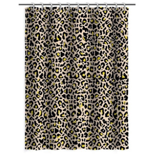 Koupelnový závěs Cheetah černo-žlutý 150x200