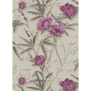 Moderní vliesové tapety Delia - květiny fialové motiv