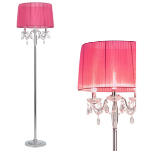 [lux.pro]® Elegantní stojací lampa - Noble Purple 3 x E 14 - 40W - pink / chromová