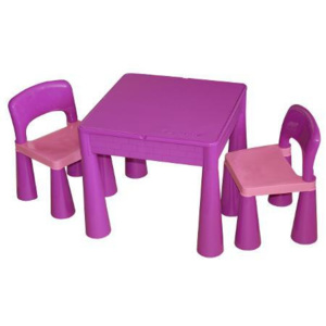 Dětská sada stoleček a dvě židličky fialová