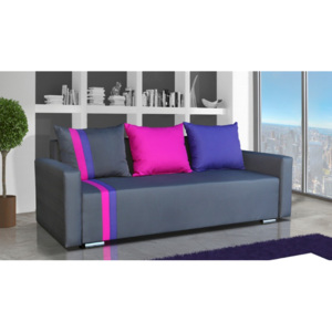 Pohodlná pohovka v zajímavém designu v kombinaci šedé a růžové barvy F1289