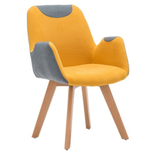 Dřevěná židle SAFARI oranžovo-šedá Halmar
