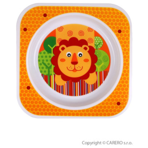 Dětský talířek Akuku oranžový s lvíčkem