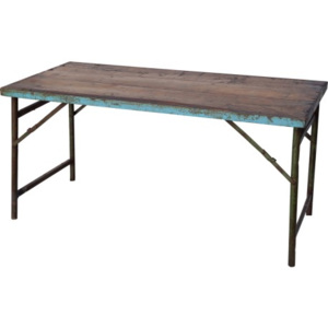 Industrial style, Dřevěný jídelní stůl s kovovým rámem 72x148x72cm (1537)