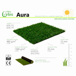 Orbis umělá tráva Aura š.4m