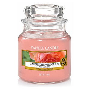 Yankee Candle – vonná svíčka Sun Drenched Apricot Rose, malá 104 g