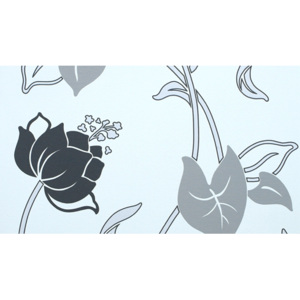 Vliesové tapety Erismann - květy leknínů-šedo-černý