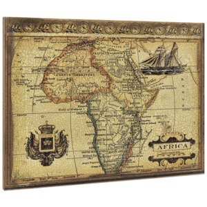 [art.work] Designový obraz na stěnu - mapa Afriky - zarámovaný - 60x80x2,8 cm