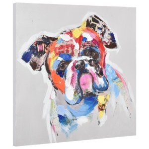 [art.work] Ručně malovaný obraz - bulldog - plátno napnuté na rámu - 60x60x3,8 cm