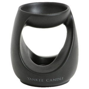 Yankee Candle - aromalampa Turning Stone černá (Krásná a tvarově neobvyklá asymetrická aromalampa pro rozpouštění vonných vosků. Neutrální design vám 