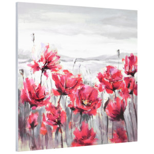 [art.work] Ručně malovaný obraz - květy - plátno napnuté na rámu - 100x100x3,8 cm