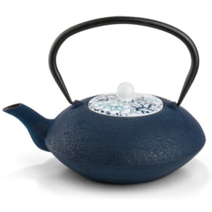 Bredemeijer Konvička na čaj Yantai s porcelánovým víkem, 1,2L, modrá