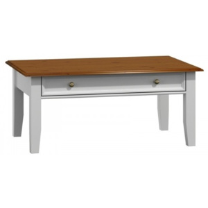 Konferenční stolek Belluno Elegante, dekor bílá / ořech, masiv, borovice