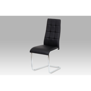 Jídelní židle AC-1620 BK, černá koženka / chrom