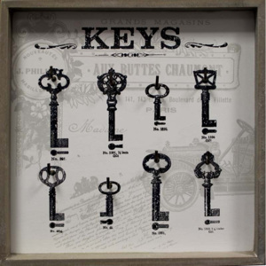 Dřevěný věšák na klíče - Keys car bílý PS59335057
