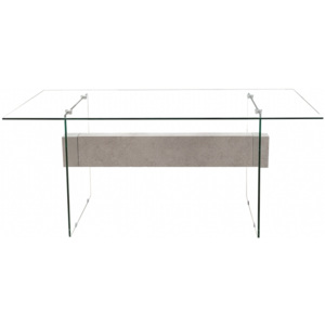 Inviro Psací stůl POLON 160 cm, bílá/sklo/beton