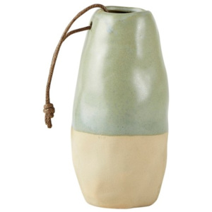 Villa Collection Keramická váza s koženým provázkem