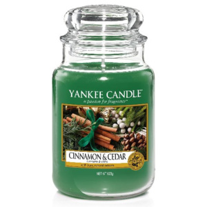 Yankee Candle - Cinnamon & Cedar 623g (Sladká hřejivá skořice a svěží vůně cedru vytvářejí dvojici, která zaručeně projasní vaše zimní sváteční volno.