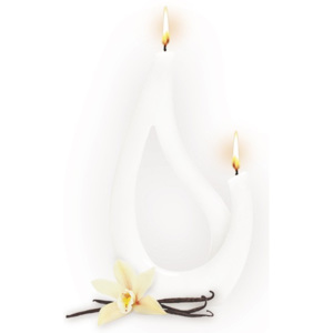 Bílá vonná svíčka s vůní vanilky Alusi Saba Petit, 6 hodin hoření