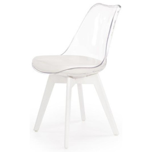 Halmar Jídelní židle K245, průhledná/bílá