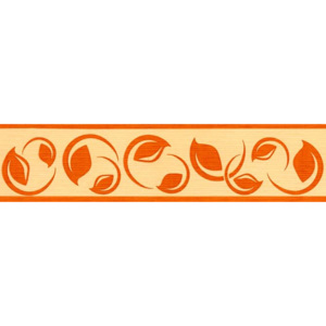 Bordura samolepící Lístečky tmavě oranžové - šířka 5cm x délka 5m
