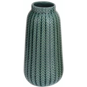 Porcelánová váza Knit tmavě zelená, 24,5 cm
