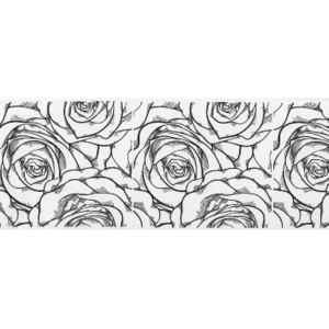 Bordura papírová Růžičky černé - šířka 7,8cm x délka 5m