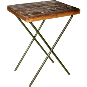 Industrial style, Kávový stolek ze dřeva a kovu 78x60x49cm (1525)