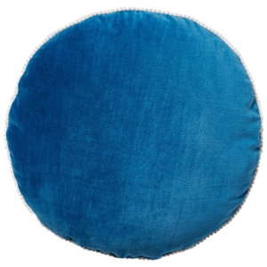 Blancheporte Kulatý polštářek s potiskem modrá pr. 40cm