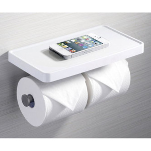 SAPHO Dvojitý držák toaletního papíru s poličkou SAP.WH73