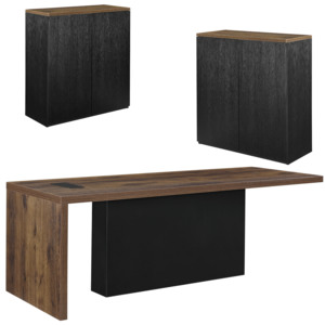 [neu.haus]® Designový kancelářský stůl se 2 skříňkami - 220 x 80 x 77 cm