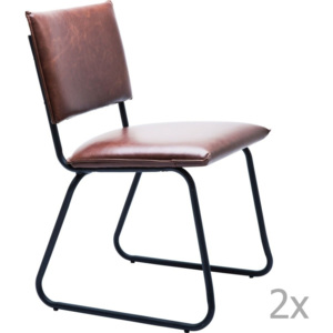 Sada 2 hnědých jídelních židlí Kare Design Duran