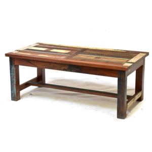 Konferenční stolek v "Goa" stylu, antik teakové dřevo, 120x60x45cm
