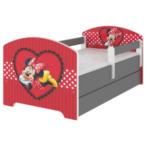 Dětská postel Disney s šuplíkem - Minnie Srdíčko