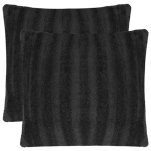 Povlaky na polštář 2 ks umělá kožešina 40x40 cm černá