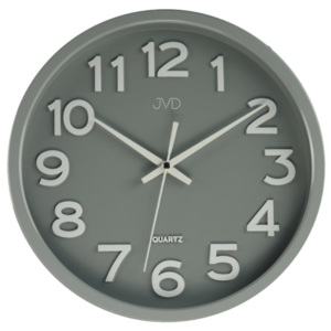 Plastové pastelové nástěnné tiché netikající dětské hodiny JVD HX2413.3 (světle šedé pastelové dětské nástěnné hodiny)