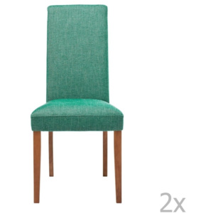 Sada 2 zelených jídelních židlí s podnožím z bukového dřeva Kare Design Rhytm