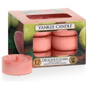 Yankee Candle - čajové svíčky Delicious Guava 12ks (Šťavnatá vůně čerstvé kvajávy a dalšího tropického ovoce...)