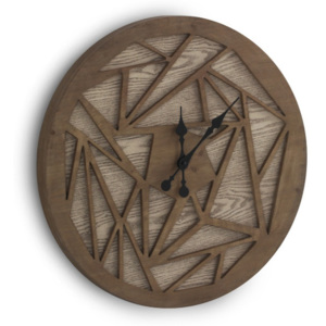 Hnědé nástěnné hodiny Geese Time Traveller, Ø 60 cm
