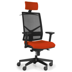 Kancelářská židle Omnia s opěrkou hlavy, oranžová