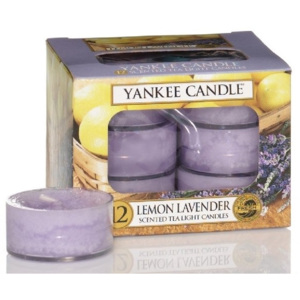 Yankee Candle - čajové svíčky Lemon Lavender 12ks (Čistá a přívětivá vůně… pudrově svěží směs šťavnatého citrónu a sladkých levandulových květů.)