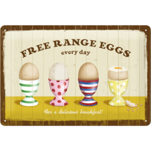 Nostalgic Art Plechová cedule – Free Range Eggs 20x30 cm